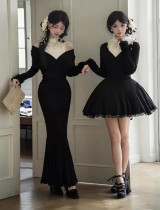 Withpuji - To Heart - V Neck Classic Casual Lolita Dress, Blouse and Hairpin Set