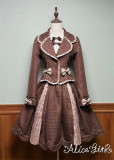 Alice Girl -Bear Chocolate- Sweet Classic Lolita JSK, Skirt and Short Jacket