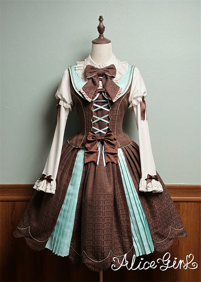 US$ 64.99 - Alice Girl -Bear Chocolate- Sweet Classic Lolita JSK