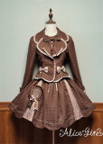 Alice Girl -Bear Chocolate- Sweet Classic Lolita JSK, Skirt and Short Jacket