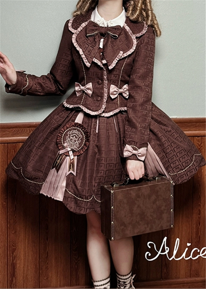 US$ 64.99 - Alice Girl -Bear Chocolate- Sweet Classic Lolita JSK