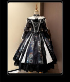 Yingluofu -Colorful Window- Vintage Elegant Classic Gothic Lolita OP Dress with Necklace and Hat