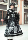 Yingluofu -The Feast of Bone- Elegant Gothic Lolita OP Dress, Corset and Eye Patch