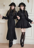 Withpuji -Dreamless Person- Elegant Gothic Casual Lolita Dress, Brooch and Headband