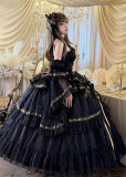 Diamond Honey -Obsidian Dinner Party- Birthday Party Prom Homecoming Evening Wedding Tea Party Princess Lolita Topwear, Long Skirt and Accessories