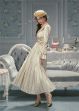 LaceMade -Windsor Gardens- French Countryside Cotton Daisy Long Sleeves Classic Casual Daily Corset Dress