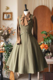 Forest Wardrobe -Forest Foggy- Retro England Elegant Classic Casual Lolita JSK