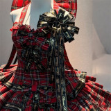 Diamond Honey -Rock Kitty- Plaid Birthday Party Streetwear Song Sweet Lolita JSK and Accessories