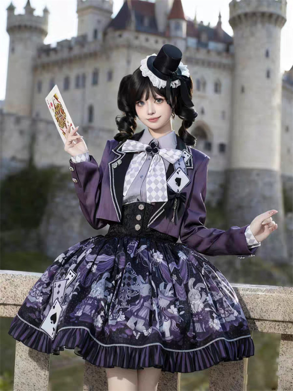 Your Princess -Alice Poker- Classic Lolita Short Jacket, Vest and Corset Skirt Set
