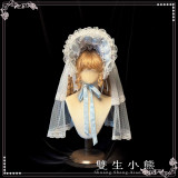 Twins Bear -Find My Heart- Sweet Classic Princess Lolita Bonnet, Choker and Back Bow