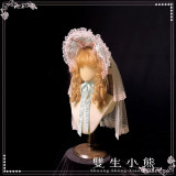 Twins Bear -Find My Heart- Sweet Classic Princess Lolita Bonnet, Choker and Back Bow