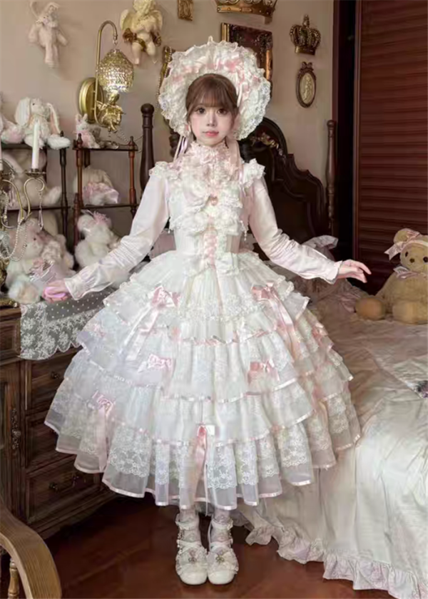 Cherry Blossom Snow Romance - Sweet Birthday Tea Party Wedding Princess Lolita JSK and Accessories