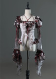 LilithHouse -Horror Amusement Park- Square Neckline Halter Bell Sleeves Blood Gothic Lolita Blouse