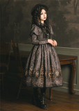 Miss Cube -Blood Night Lampbearer- Retro Vintage Classic Lolita OP Dress and Skirt