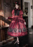 Miss Cube -Blood Night Lampbearer- Retro Vintage Classic Lolita OP Dress and Skirt