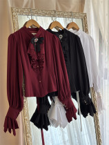 Miss Cube -Blood Night Lampbearer- Retro Vintage Gothic Classic Lolita Blouse (Version II)