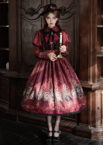 Miss Cube -Blood Night Lampbearer- Retro Vintage Classic Lolita OP Dress and Skirt