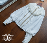Miss Cube -Blood Night Lampbearer- Retro Vintage Gothic Classic Lolita Blouse (Version I)