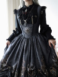 Miss Cube -Blood Night Lampbearer- Retro Vintage Gothic Classic Lolita Blouse (Version I)