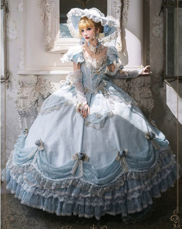 HinanaQueena -With Belle- Gorgeous Retro Royal Wedding Birthday Tea Party Princess Lolita OP Dress and Accessories