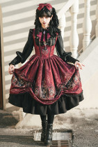 Miss Cube -Blood Night Lampbearer- Retro Vintage Classic Lolita Corset JSK