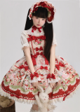 Strawberry Kitty - Kawaii Cute Sweet Lolita JSK, Blouse, Apron and Accessories