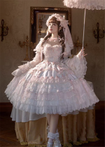 Flowers and Pearl Box -The Oath of Powder Mist- Gorgeous Elegant Classic Tea Party Princess Lolita JSK and OP Dress