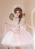 Dear Dolls -Cherry Blossom Stationery- Sweet Classic Tea Party Princess Lolita JSK, Blouse and Headband