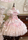 Nivia - Elegant Sweet Classic Princess Rococo Lolita OP Dress, Fur Wool Cape and Accessories