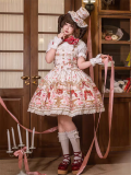 Sugar Festivity - Vintage Sweet Lolita JSK, Headbow and Hat