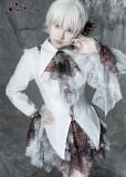 LilithHouse -Horror Amusement Park- Turn Down Collar White Blood Gothic Lolita Blouse