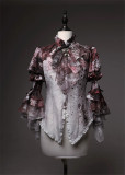 LilithHouse -Horror Amusement Park- Stand Collar Puffy Sleeves Blood Gothic Lolita Blouse