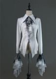 LilithHouse -Horror Amusement Park- Turn Down Collar White Blood Gothic Lolita Blouse