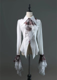 LilithHouse -Horror Amusement Park- Turn Down Collar White Blood Gothic Lolita Blouse