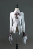 LilithHouse -Horror Amusement Park- Turn Down Collar White Blood Gothic Lolita Blouse