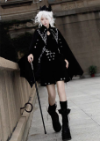 Your Princess -The Eternal Night Descends- Bat Gothic Boystyle Prince Konoda Ouji Lolita Bat Cape, Topwear and Shorts
