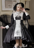 Yinlizhisen -The Choir of the Church- Gothic Lolita OP Dress Set and Rosette Hairpin