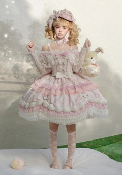 Long Ears and Sharp Ears Studio -Wedding Cake- Sweet Wedding Princess Lolita JSK (Short Version) and Accessories
