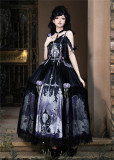 Your Princess -Skeleton Ghost- Elegant Gothic Lolita Corset Topwear, Long Skirt and Accessories Set