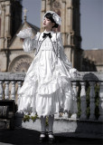 Withpuji -Morning Bell and Evening Song- Vintage Doll Gothic Lolita OP Dress Set