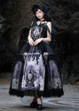 Your Princess -Skeleton Ghost- Elegant Gothic Lolita Corset Topwear, Long Skirt and Accessories Set
