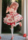 HinanaQueena -Strawberry Party- Gorgeous Classic Sweet Lolita OP Dress, JSK, Blouse and Accessories