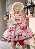 HinanaQueena -Strawberry Party- Gorgeous Classic Sweet Lolita OP Dress, JSK, Blouse and Accessories