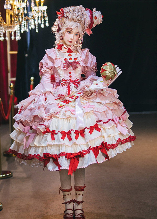 HinanaQueena -Strawberry Party- Gorgeous Classic Sweet Lolita OP Dress, JSK, Blouse and Accessories