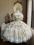 LuKeMi -Dream Gold- Elegent Princess Rococo Classic Lolita OP Dress and Accessories