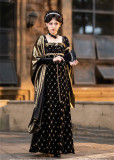 Lingxi -Stardust Mirror- Glamorous Beaded Velvet Empire Palace Retro Classic Vintage Lolita OP Dress and Accessories