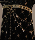 Lingxi -Stardust Mirror- Glamorous Beaded Velvet Empire Palace Retro Classic Vintage Lolita OP Dress and Accessories