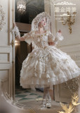 LuKeMi -Dream Gold- Elegent Princess Rococo Classic Lolita OP Dress and Accessories
