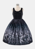 Nn Star -The Shadow of The Cemetery- Retro Gothic Lolita JSK, Headband and Headbow