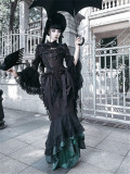 LeMiroir -Saint- Snakeskin Pattern Gothic Lolita Bolero, Corset Topwear with Tailing, Mermaid Skirt and Overskirt